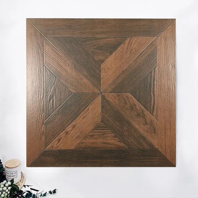 TB6808 Wood-look tile | 600 × 600 mm | Molded decorative pattern; 1–3% water absorption