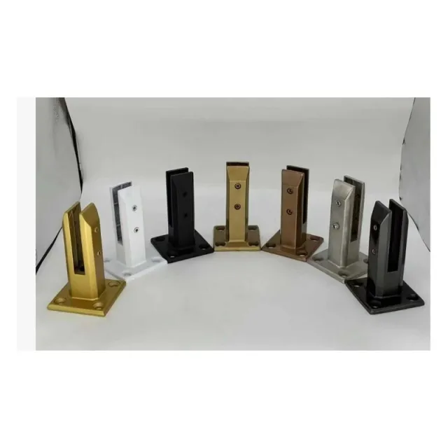 Pinza cuadrada para barandal de vidrio sin marco de 160 mm