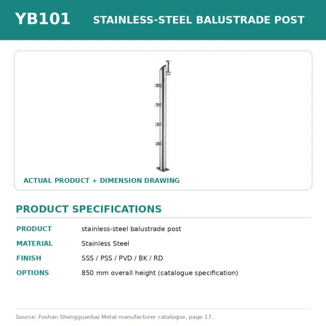 Shengguanbai poste de barandal de acero inoxidable YB101