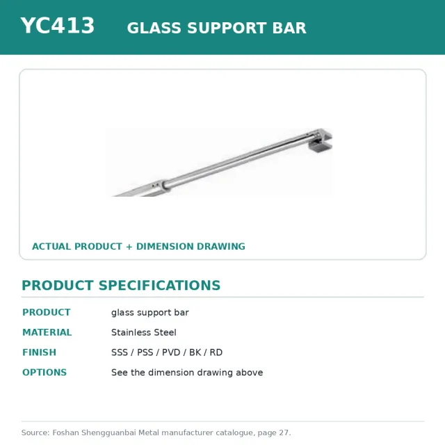 Shengguanbai barra de soporte para vidrio YC413