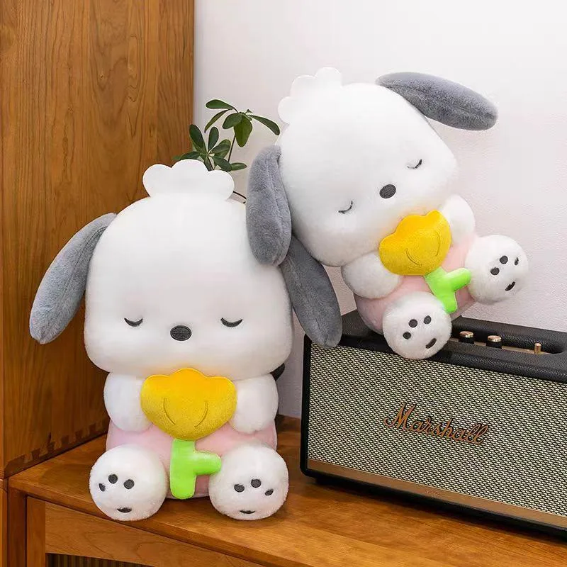 [JL] Cachorrinho abraçando flores · Pelúcia · 33 cm