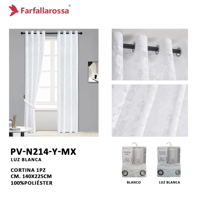 Farfallarossa 经编纱帘 PV-N214 亮白色